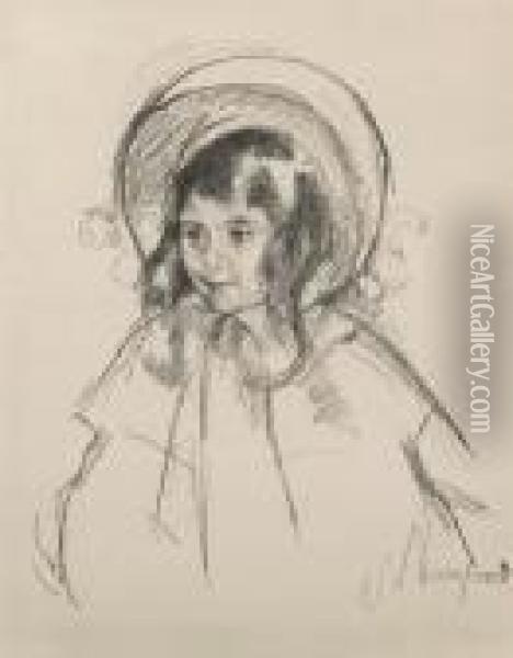 Sara Wearing Her Bonnet And Coat Oil Painting - Mary Cassatt