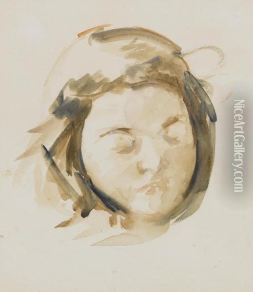 Study Of Francoise's Head Oil Painting - Mary Cassatt