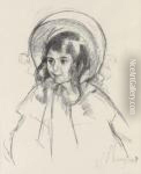 Sara Wearing Her Bonnet And Coat Oil Painting - Mary Cassatt