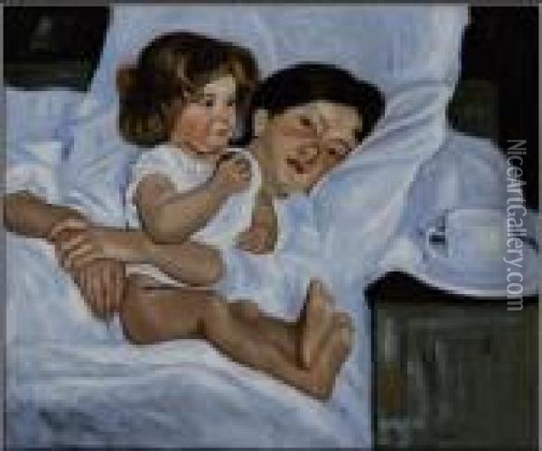 Breakfast In Bed Oil Painting - Mary Cassatt