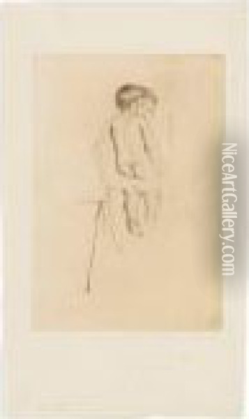 Femme Tenant Un Enfant Vu De Dos Oil Painting - Mary Cassatt