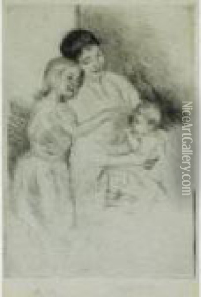 Mere, Enfant Et Bebe Oil Painting - Mary Cassatt