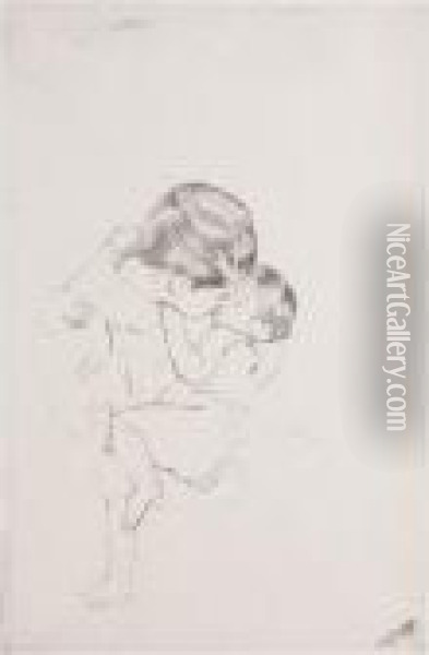 Mother's Kiss (b. 149; Mathews/shapiro 11) Oil Painting - Mary Cassatt