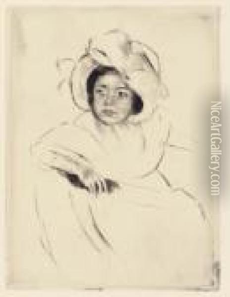 Margot Wearing A Bonnet (no. 4)(b. 182) Oil Painting - Mary Cassatt
