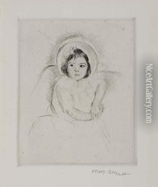Margot Wearing A Bonnet (no. 5) Oil Painting - Mary Cassatt