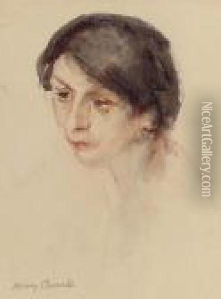 Study Of A Mother's Head Oil Painting - Mary Cassatt