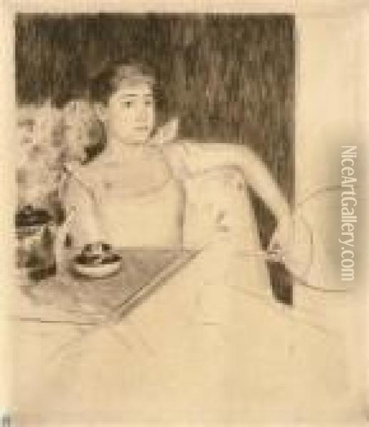 Tea (breeskin 133) Oil Painting - Mary Cassatt