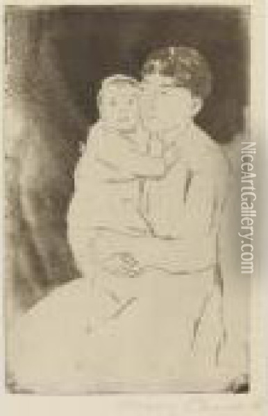Nurse And Baby Bill (no. 2) (breeskin 109) Oil Painting - Mary Cassatt