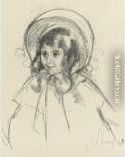 Sara Wearing Her Bonnet And Coat (breeskin 198) Oil Painting - Mary Cassatt