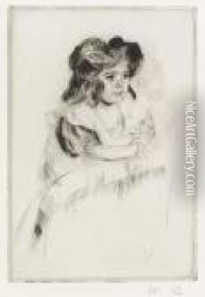 Margot Resting Her Arms On Back Of Armchair Oil Painting - Mary Cassatt