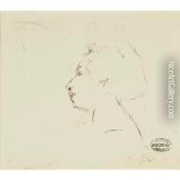 Profile D'une Femme Oil Painting - Mary Cassatt