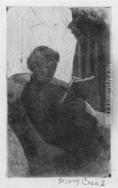 Lydia Reading, Turned Toward Right Oil Painting - Mary Cassatt