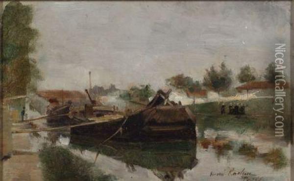 Rachou Along The River Oil Painting - Hendrick, Henri Cassiers