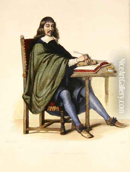 Rene Descartes 1596-1650 Oil Painting - Claude Jacquand