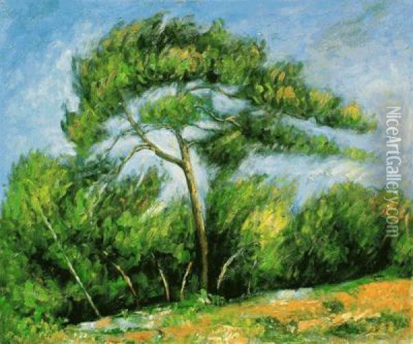 The Great Pine Oil Painting - Paul Cezanne