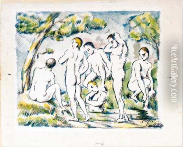 Baigneurs Oil Painting - Paul Cezanne