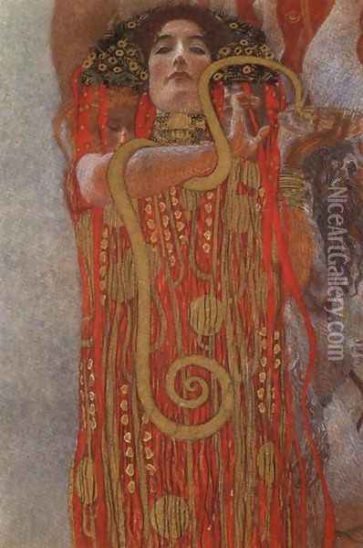 Hygieia, detail from Medicine Oil Painting - Gustav Klimt