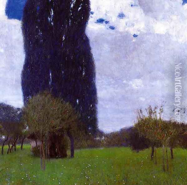 The Tall Poplar Trees II Oil Painting - Gustav Klimt