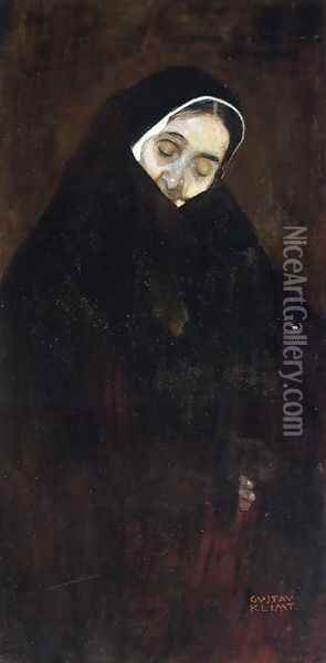 Old Woman Oil Painting - Gustav Klimt