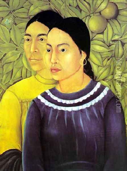 Two Women Oil Painting - Frida Kahlo