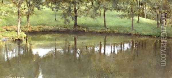 Fosset; Still Water, c.1894 Oil Painting - Fernand Khnopff
