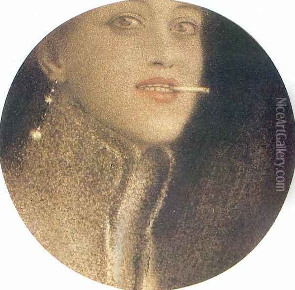 The Cigarette Oil Painting - Fernand Khnopff