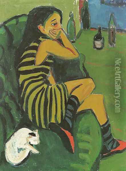 Artiste (Marcella) Oil Painting - Ernst Ludwig Kirchner