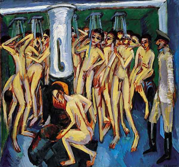 Artillerymen Oil Painting - Ernst Ludwig Kirchner