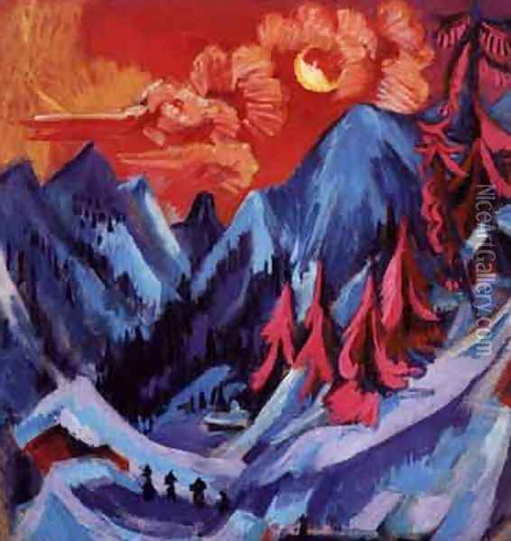 Winter Landscape Oil Painting - Ernst Ludwig Kirchner