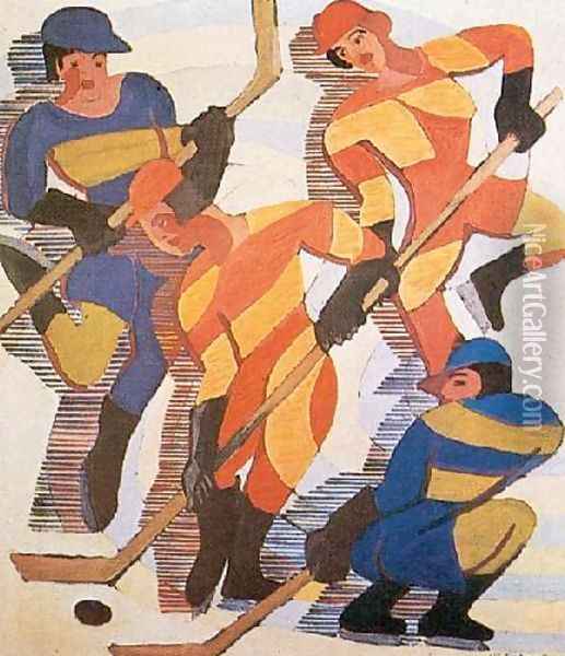 Hockey Players Oil Painting - Ernst Ludwig Kirchner