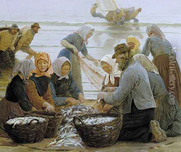 Mujeres Y Pescadores De Hornbaek2 Oil Painting - Peder Severin Kroyer