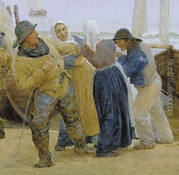 Pescadores de Hornbaek Oil Painting - Peder Severin Kroyer