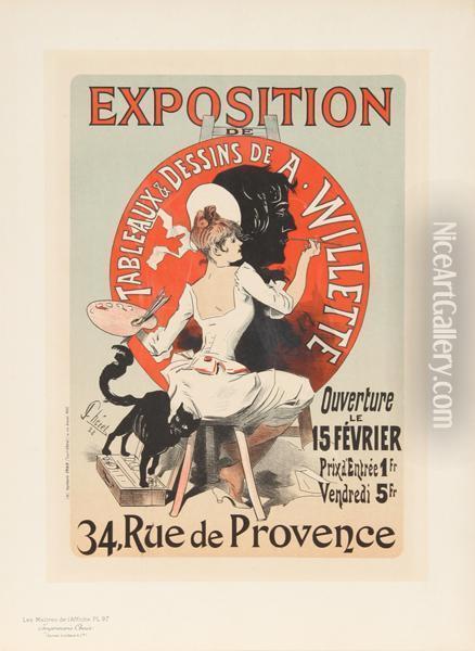 Exposition, Les Maitres De L'affiche. Pl. 97 Oil Painting - Jules Cheret