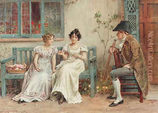 Two's company, three's none Oil Painting - George Goodwin Kilburne