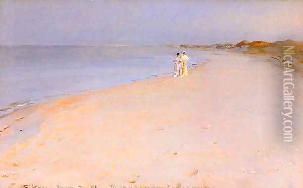 Tarde de verano en la playa Oil Painting - Peder Severin Kroyer