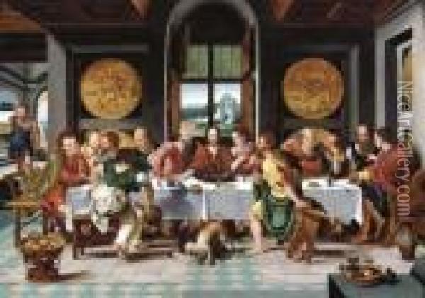 The Last Supper Oil Painting - Pieter Coecke Van Aelst
