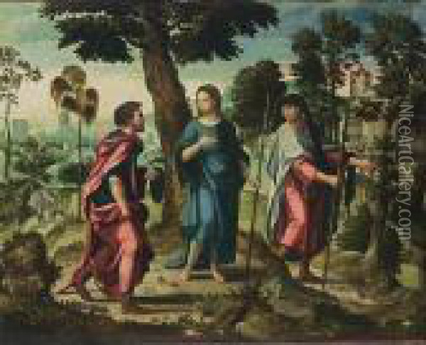 Christ And His Disciples On Their Way To Emmaus Oil Painting - Pieter Coecke Van Aelst