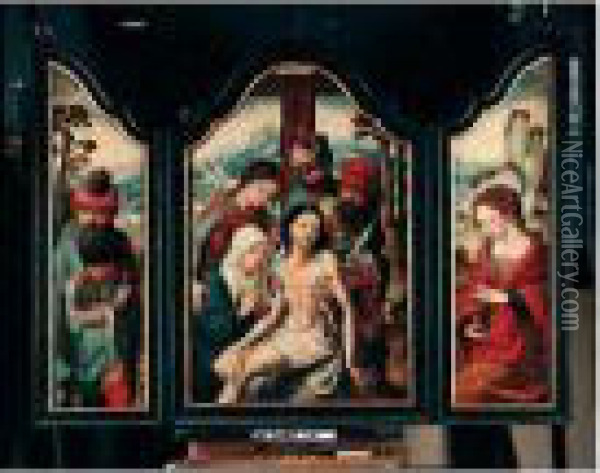 A Triptych: Oil Painting - Pieter Coecke Van Aelst