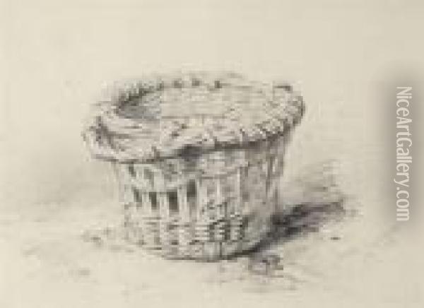 Dutch Turf Basket Oil Painting - Edward William Cooke