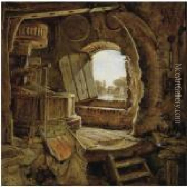 Rembrandt's Father's Mill Oil Painting - Edward William Cooke