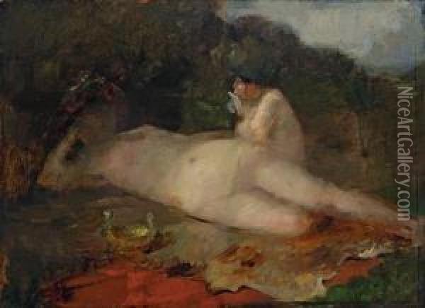 Nymphe Und Flotender Faun Oil Painting - Lovis (Franz Heinrich Louis) Corinth
