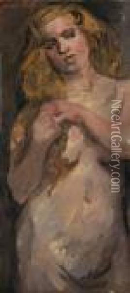 Weiblicher Akt, Kniestuck Oil Painting - Lovis (Franz Heinrich Louis) Corinth