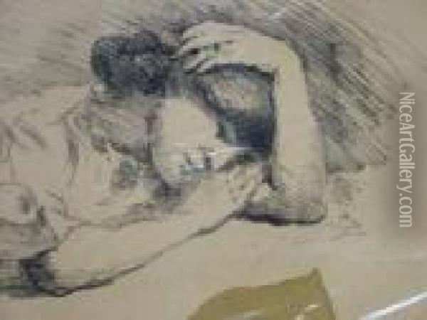 Sleeping Woman Oil Painting - Lovis (Franz Heinrich Louis) Corinth