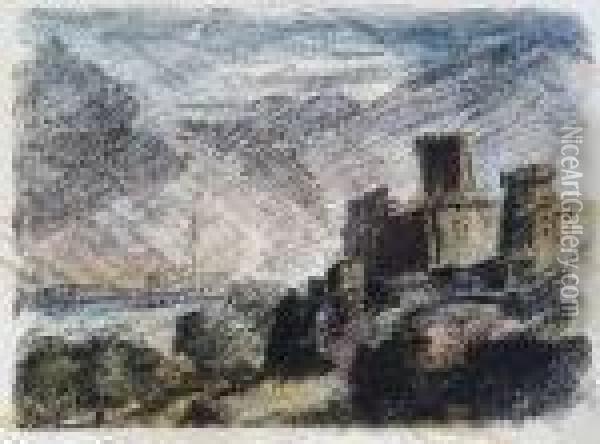 Castle By The Lake Oil Painting - Lovis (Franz Heinrich Louis) Corinth