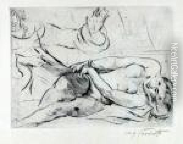 Mit Bleistift Signiert Oil Painting - Lovis (Franz Heinrich Louis) Corinth