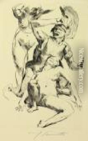 Theseus Und Ariadne I. - Odysseus Und Der Bettler Oil Painting - Lovis (Franz Heinrich Louis) Corinth