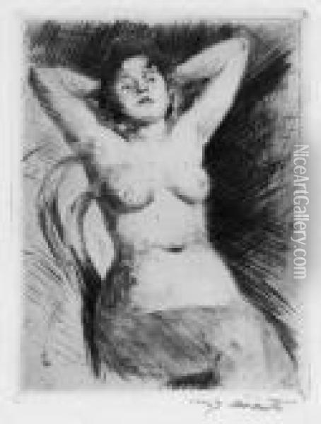 Weiblicher Akt Auf Einem Stuhl Oil Painting - Lovis (Franz Heinrich Louis) Corinth
