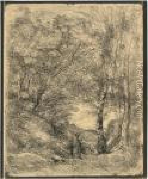 Les Jardins D'horace Oil Painting - Jean-Baptiste-Camille Corot