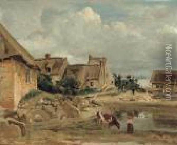 Environs De Fontainebleau Oil Painting - Jean-Baptiste-Camille Corot