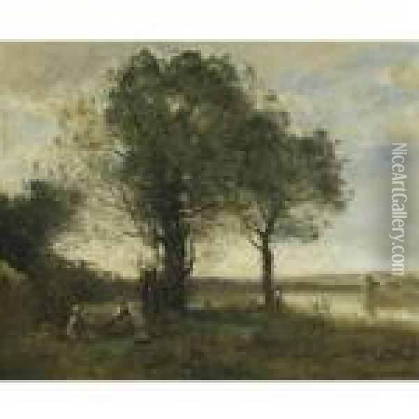 Brume Matinale Au Marais Oil Painting - Jean-Baptiste-Camille Corot